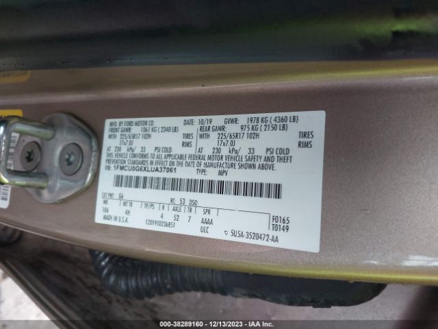 1FMCU0G6XLUA37061 Ford ESCAPE SE