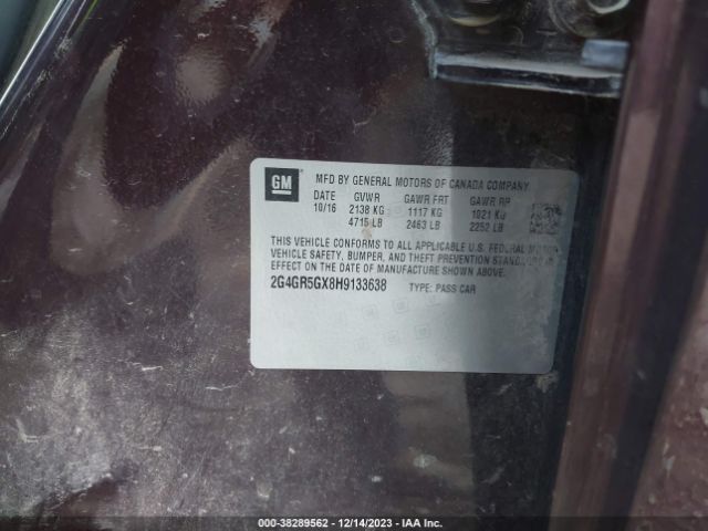 2G4GR5GX8H9133638 Buick Regal Turbo Premium Ii