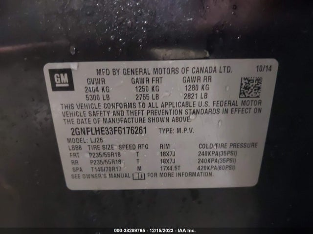 Chevrolet Equinox Ltz 2015 2GNFLHE33F6176261 Image 9