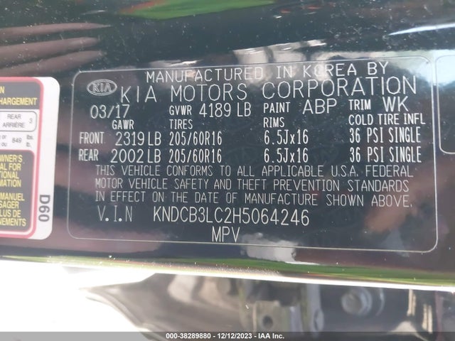 KIA NIRO LX 2017 KNDCB3LC2H5064246 Image 9