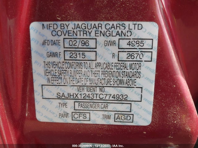 1996 JAGUAR XJ6 SAJHX1243TC774932 Photo 8