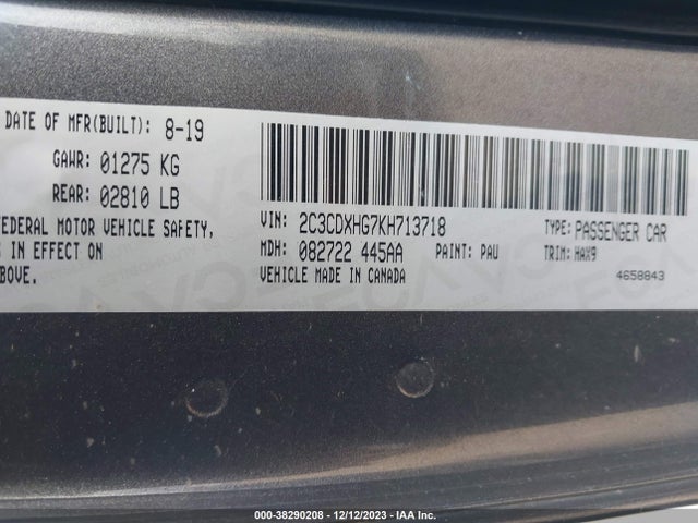 Dodge Charger Gt Rwd 2019 2C3CDXHG7KH713718 Image 9