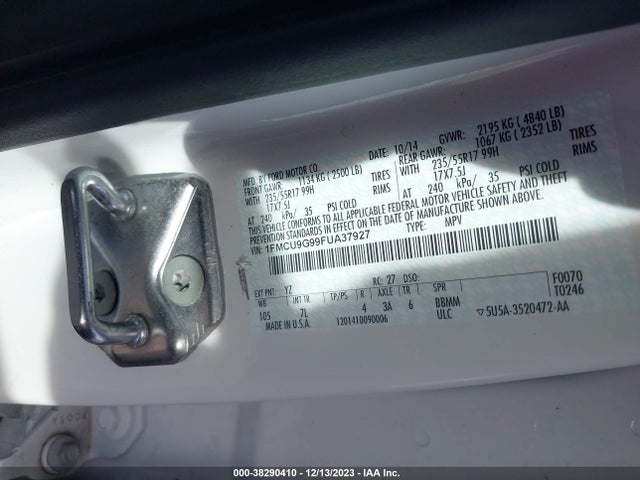 Ford ESCAPE SE 2015 1FMCU9G99FUA37927 Image 9