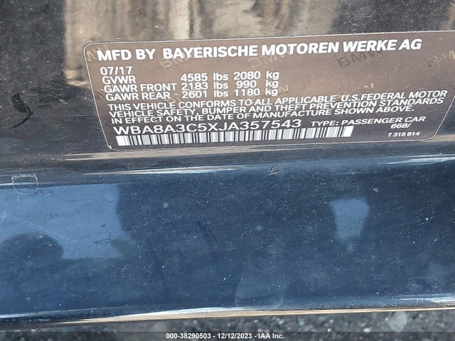 BMW 320i Xdrive 2018 WBA8A3C5XJA357543 Image 9