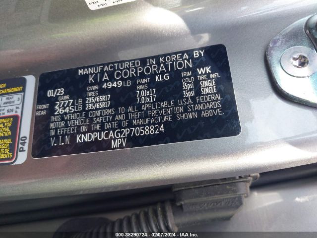 KNDPUCAG2P7058824 KIA Sportage Hybrid Lx