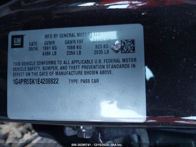 1G4PR5SK1E4208822 Buick Verano Convenience Group