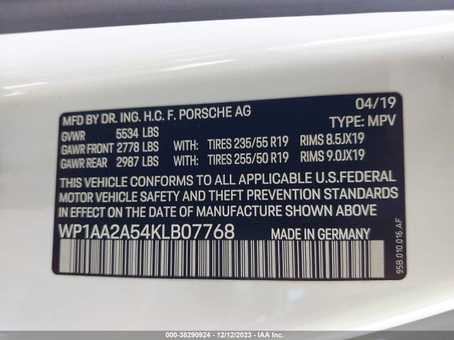 2019 PORSCHE MACAN WP1AA2A54KLB07768 Photo 8