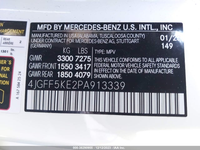 2023 MERCEDES-BENZ GLS 450 4MATIC VIN: 4JGFF5KE2PA913339