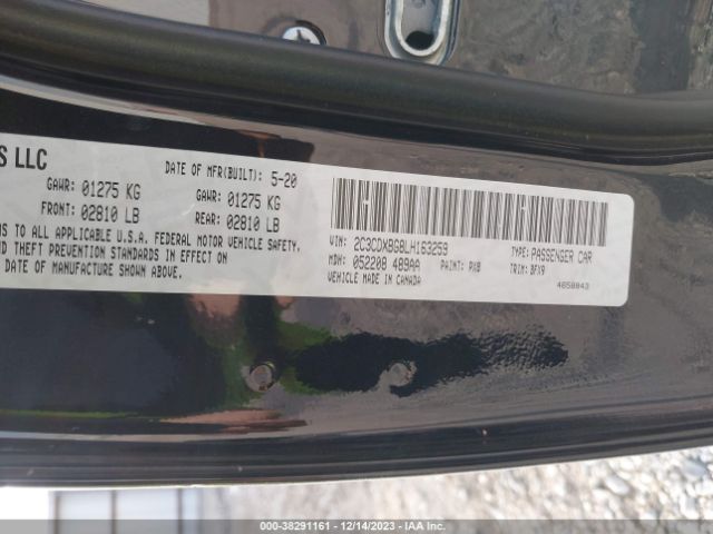 2C3CDXBG8LH163259 Dodge Charger Sxt Rwd