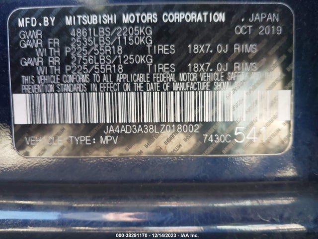 Mitsubishi Outlander Se 2.4 2020 JA4AD3A38LZ018002 Image 9