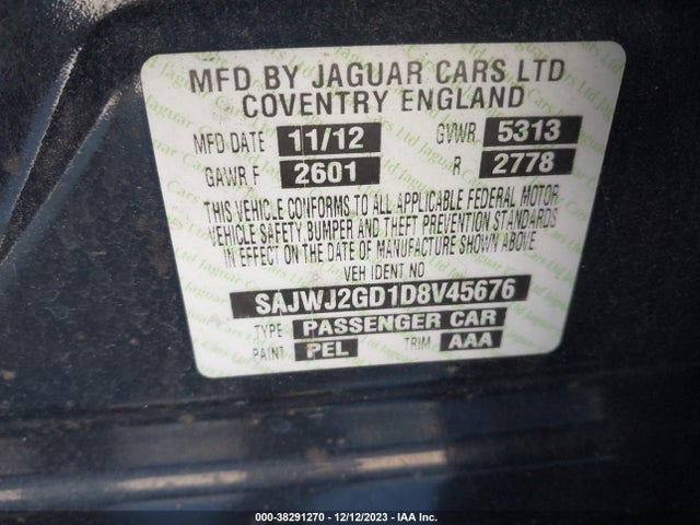 2013 JAGUAR XJ SAJWJ2GD1D8V45676 Photo 8