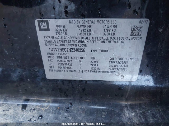 GMC Sierra 1500 Slt 2017 1GTV2NEC2HZ248256 Image 9