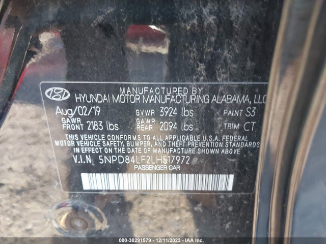 2020 HYUNDAI ELANTRA VALUE EDITION VIN: 5NPD84LF2LH517972