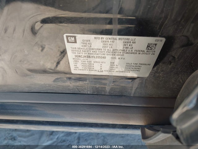 Chevrolet Trax 1ls 2015 3GNCJKSB2FL205049 Image 9