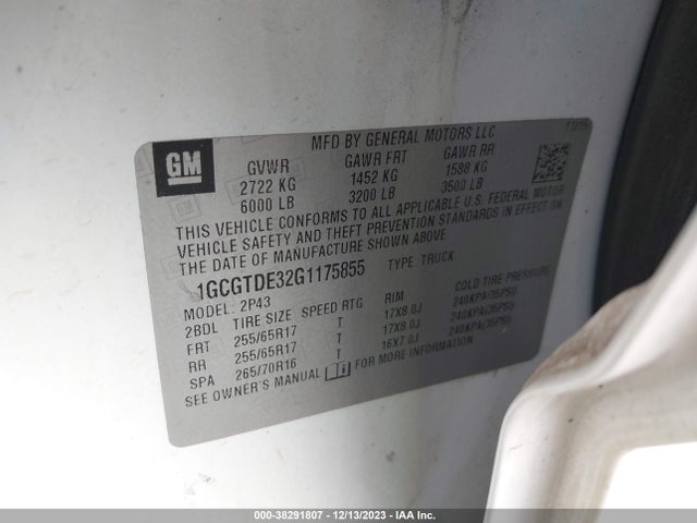 Chevrolet Colorado Z71 2016 1GCGTDE32G1175855 Image 9