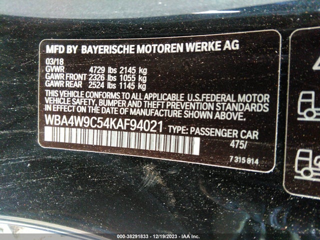 BMW 440i Xdrive 2019 WBA4W9C54KAF94021 Image 9