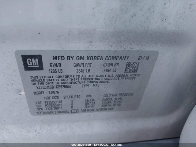 Chevrolet TRAX LTZ 2016 KL7CJMSB1GB625552 Image 9