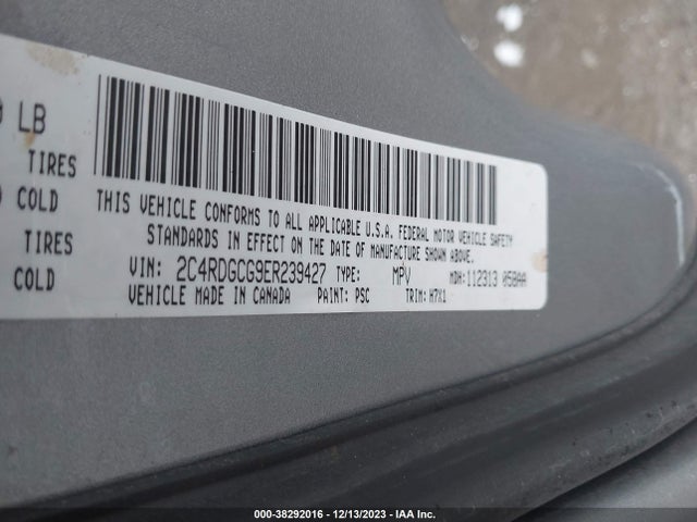 Dodge Grand Caravan Sxt 2014 2C4RDGCG9ER239427 Image 9