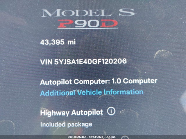 Tesla Model S 90d/p100d/p85d/p90d 2016 5YJSA1E40GF120206 Image 9