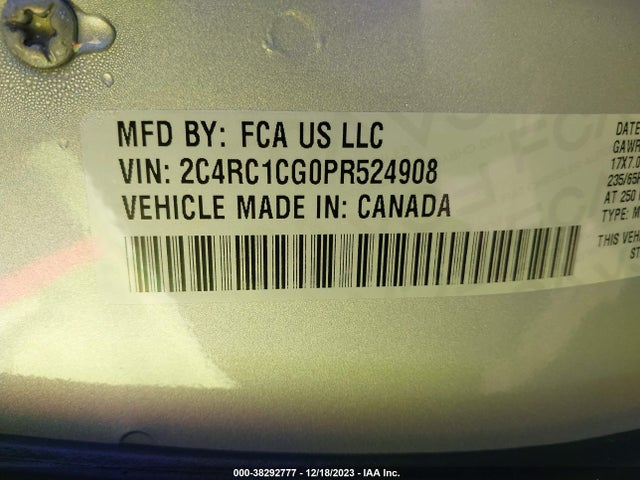 2C4RC1CG0PR524908 Chrysler Voyager Lx
