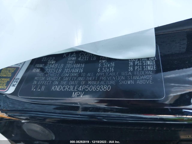 KNDCR3LE4P5069380 KIA gdi kappa pe