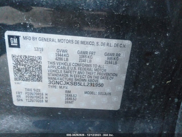 Chevrolet Trax Fwd Ls 2020 3GNCJKSB5LL231950 Image 9
