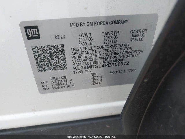 Chevrolet Trailblazer Awd Lt 2023 KL79MRSL4PB159672 Image 9