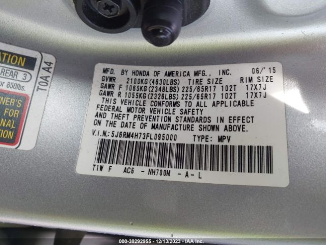 5J6RM4H73FL095000 Honda Cr-v Ex-l