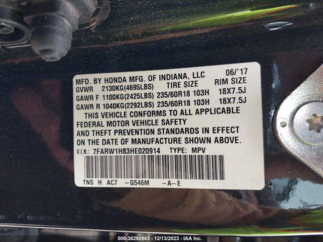 7FARW1H83HE020914 Honda Cr-v Ex-l/ex-l Navi