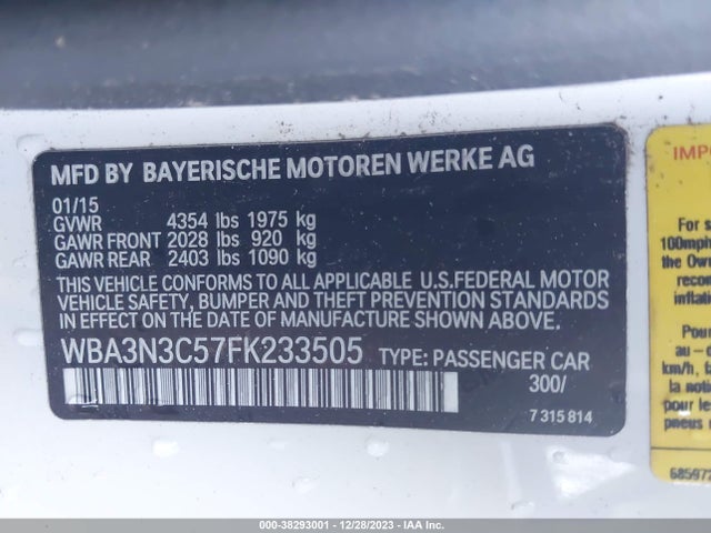 WBA3N3C57FK233505 BMW 428i