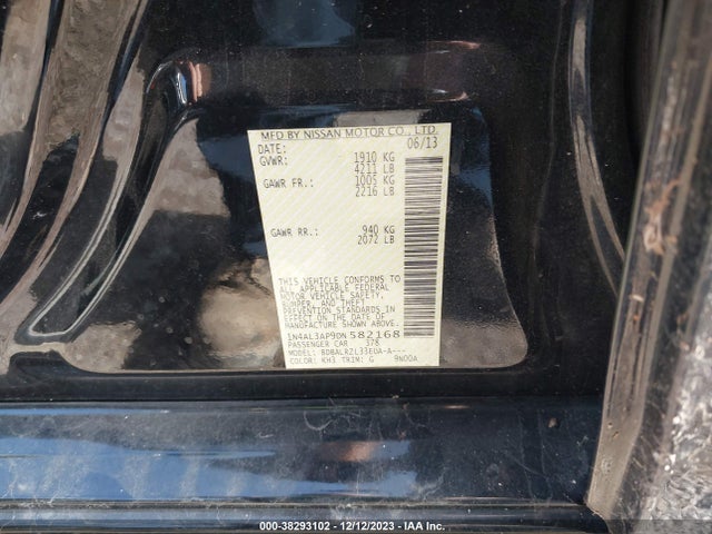 2013 NISSAN ALTIMA 2.5 S VIN: 1N4AL3AP9DN582168