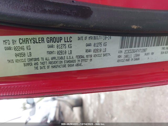 Dodge Challenger Sxt Plus Or R/t Plus 2015 2C3CDZBG4FH712987 Image 9