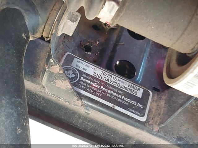 2016 CAN-AM OUTLANDER 3JBLGAV22GJ000568 Photo 9