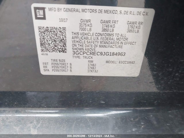 Chevrolet Silverado 1500 1lt 2018 3GCPCREC9JG184963 Image 9