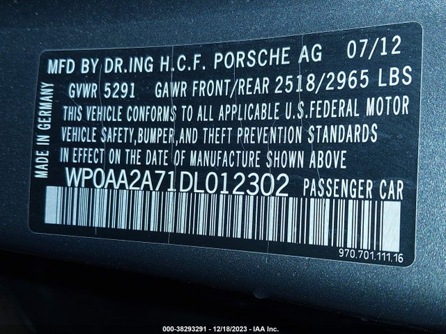 2013 PORSCHE PANAMERA WP0AA2A71DL012302 Photo 8