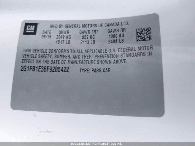 Chevrolet Camaro 2ls 2015 2G1FB1E36F9285422 Image 9