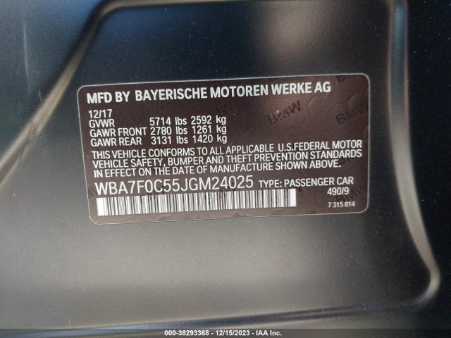 WBA7F0C55JGM24025 BMW 750i