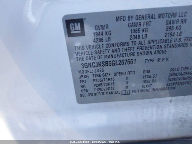 Chevrolet Trax 1ls 2016 3GNCJKSB5GL267661 Image 9