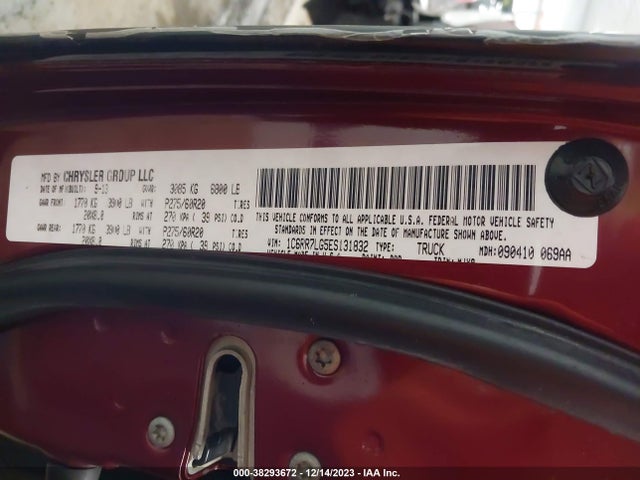 2014 RAM 1500 BIG HORN VIN: 1C6RR7LG5ES131832
