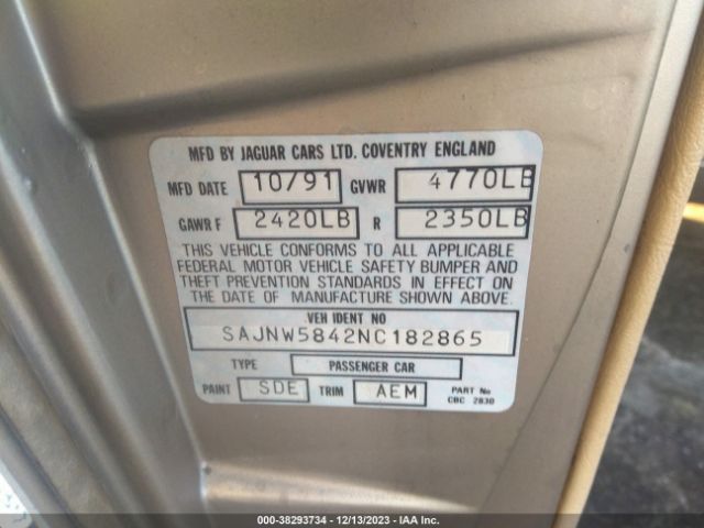 1992 JAGUAR XJS SAJNW5842NC182865 Photo 8