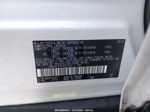 2023 TOYOTA RAV4 SE HYBRID VIN: JTM16RFVXPD091906