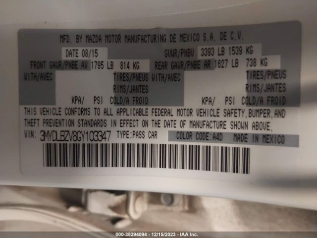 3MYDLBZV8GY103347 Scion IA