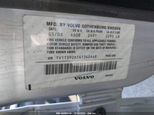 2004 VOLVO S80 2.9 VIN: YV1TS92D141342448