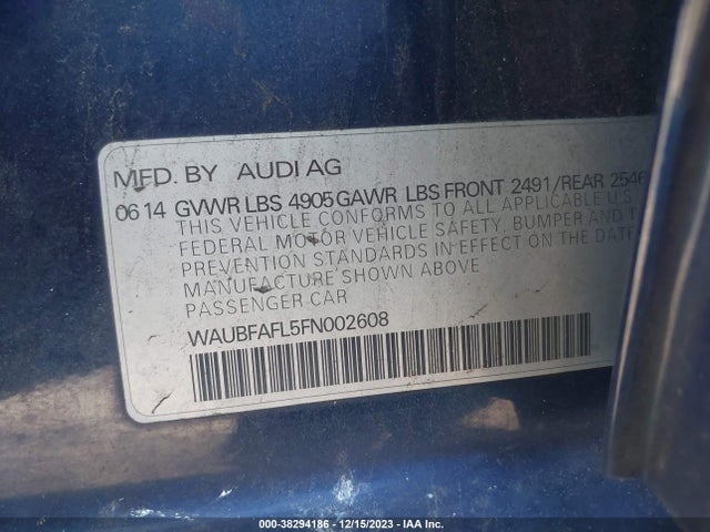 WAUBFAFL5FN002608 Audi A4 2.0t Premium