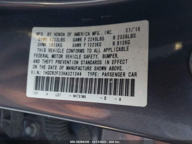 1HGCR2F33HA021044 Honda ACCORD LX