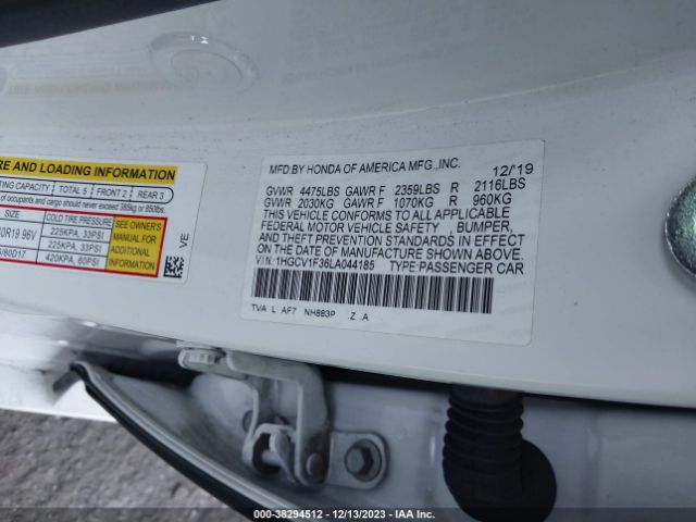 1HGCV1F36LA044185 Honda Accord Sport
