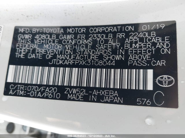 Toyota Prius Prime Plus 2019 JTDKARFPXK3108044 Image 9
