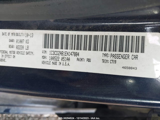 Dodge AVENGER SE 2014 1C3CDZAB1EN147884 Image 9