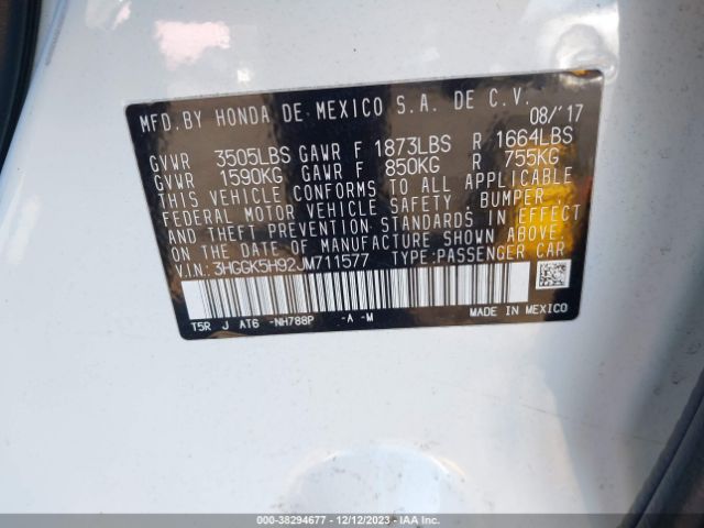 3HGGK5H92JM711577 Honda Fit Ex-l