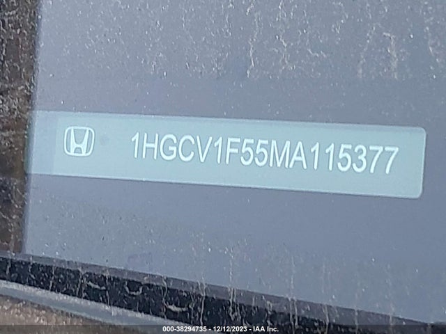 2021 HONDA ACCORD EX-L VIN: 1HGCV1F55MA115377